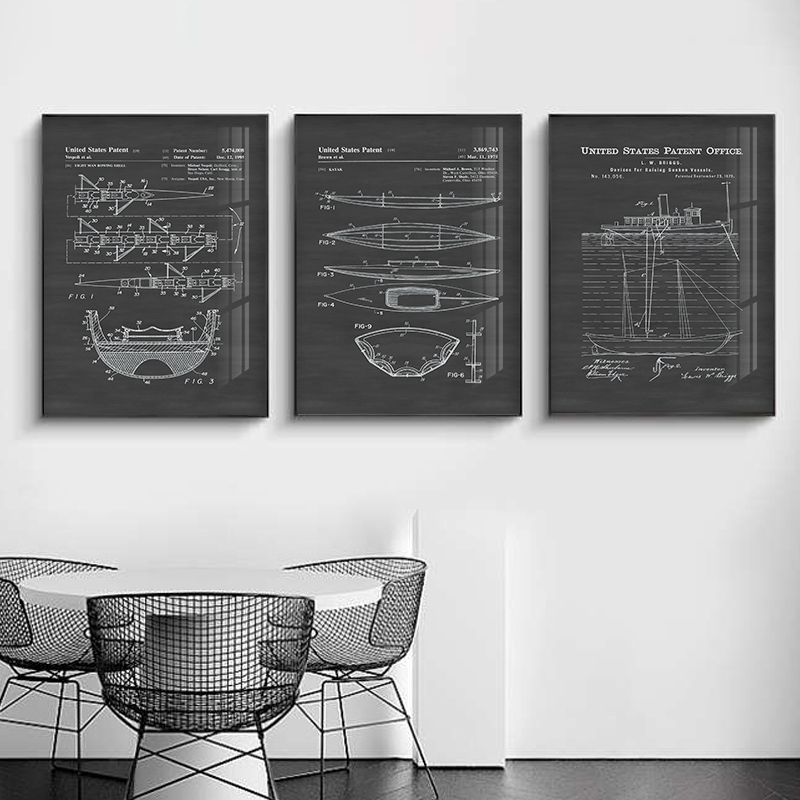 Star Map Poster - 간단한 흑백 회색 미국 산업 스타일