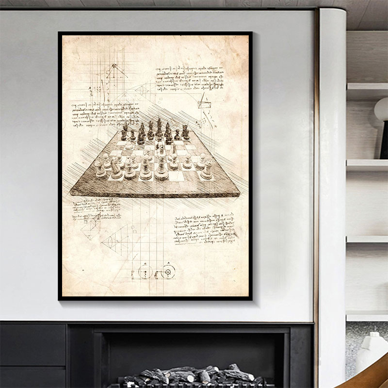 다빈치 인스파이어드 스케치 캔버스 페인팅 포스터 및 프 - Star Map Poster 리뷰 및 가격