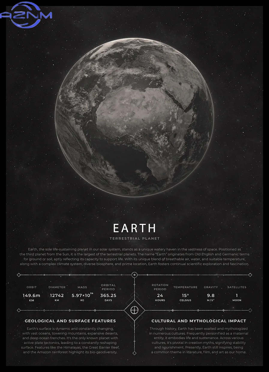 AZNM 빈티지 미적 공간 포스터 레트로 행성 정보 인 - Star Map Poster 리뷰 및 가격