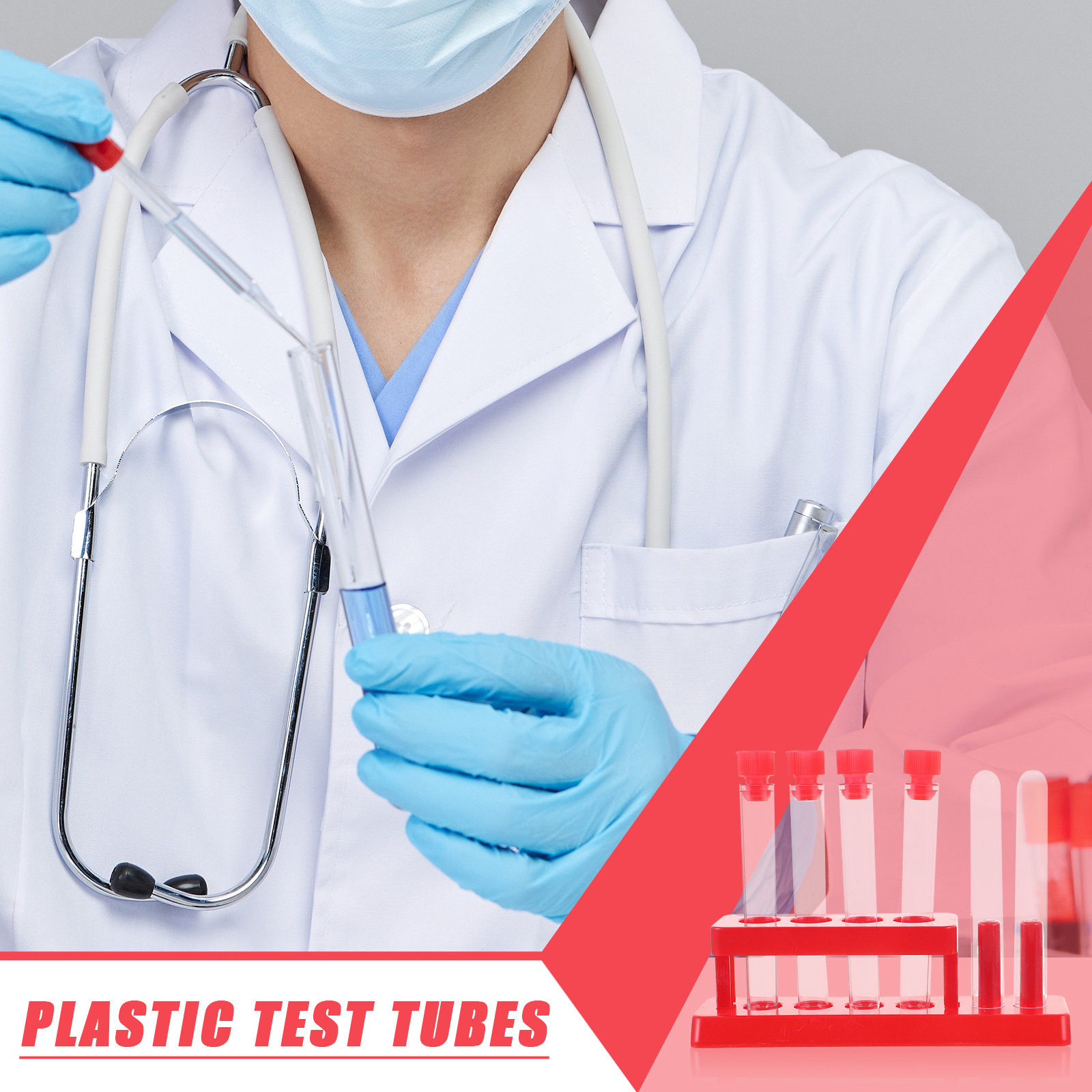 1세트 시험관 보관대 세트, 플라스틱 시험관 및 마개  - Science Kit 리뷰 및 가격